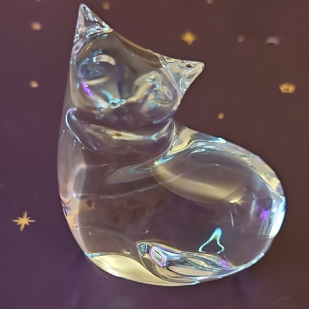 Baccarat Crystal Cat Figurine
